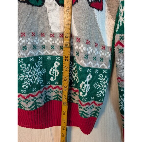 The Beatles Ugly Christmas Sweater Size Small Green Elf Abbey Road Festive Fun - Picture 6 of 6